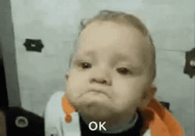 Baby Making Face Saying Ok GIF
