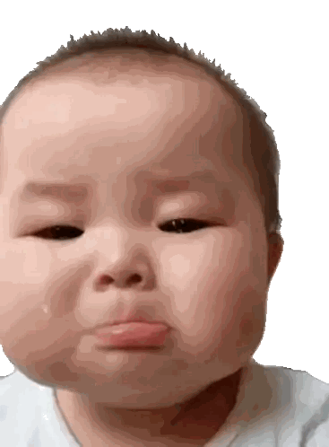 Baby Making Funny Face With Tear Sticker