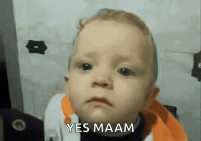 Baby Making Sad Face Says Yes Maam GIF