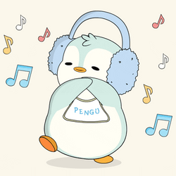 Baby Penguin Hands Clap Headphones GIF