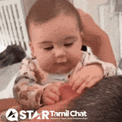 Baby Playing With Red Object On Star Tamil Chat GIF