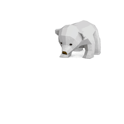 Baby Polar Bear 3D Walk GIF