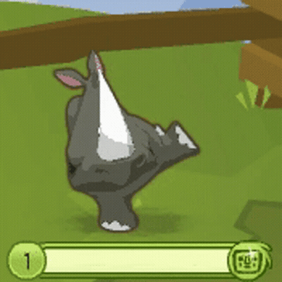 Baby Rhino Walking With Mother GIF