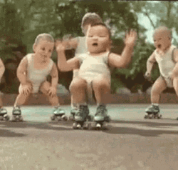 Baby Roller Skating Skills GIF