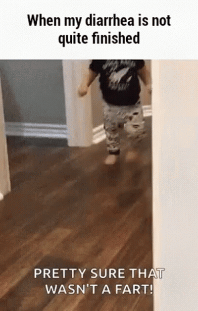 Baby Running Down Hallway With Diarrhea GIF