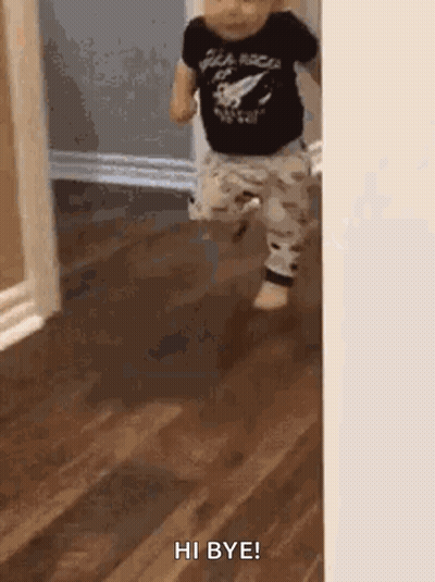 Baby Running Hi Bye GIF
