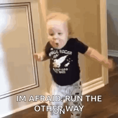 Baby Running In Hallway Im Afraid Run The Other Way GIF