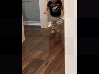 Baby Running In Hallway Jordan Grandma Chasing GIF