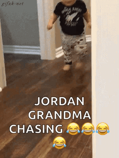 Baby Running In Hallway Jordan Grandma Chasing Behind GIF