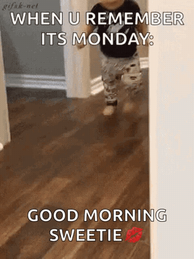 Baby Running In Hallway Saying Good Morning GIF