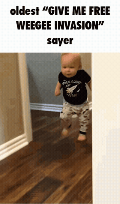 Baby Running Oldest Give Me Free Weegee Invasion GIF