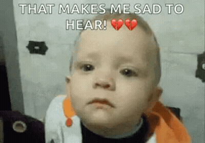 Baby Sad Face With Broken Heart GIF