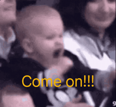 Baby Screaming In Crowd Saying Come On GIF