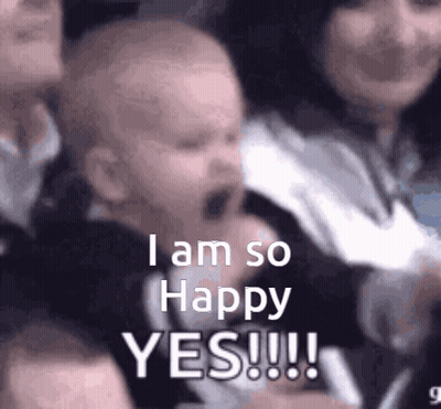 Baby Screaming In Crowd Says I Am So Happy GIF
