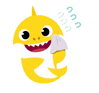 Baby Shark Holding Towel In Mouth Sticker