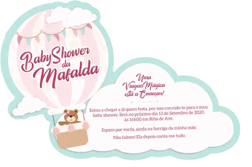 Baby Shower Invitation With Hot Air Balloon Sticker