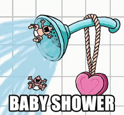 Baby Shower With Shower Head And Heart Soap GIF