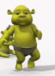 Baby Shrek Kids Dancing Running Man GIF