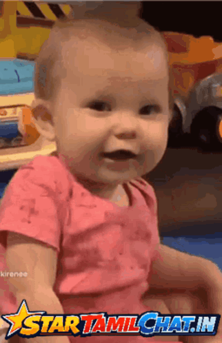Baby Sitting In Front Of Star Tamil Chat.in Logo GIF