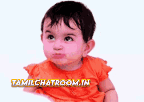 Baby Sitting In Front Of White Background Tamilchatroom.in GIF