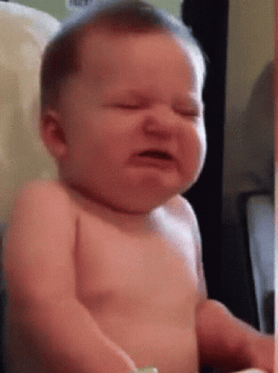 Baby Sitting In High Chair Crying GIF