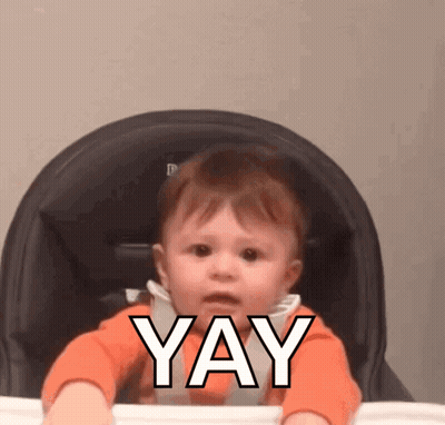 Baby Sitting In High Chair Saying Yay GIF