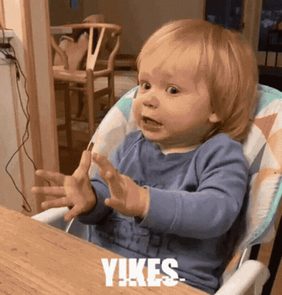 Baby Sitting In High Chair Yikes GIF