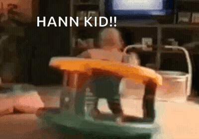 Baby Sitting In Walker With Hann Kid GIF