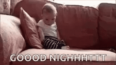Baby Sitting On Couch Good Night GIF