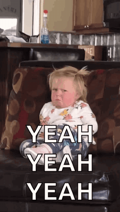 Baby Sitting On Couch Saying Yeah Yeah Yeah GIF