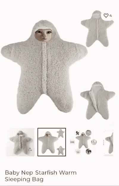 Baby Sleeping Bag Shaped Like Starfish GIF