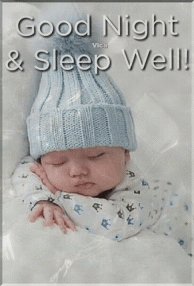 Baby Sleeping In Blue Knitted Hat GIF