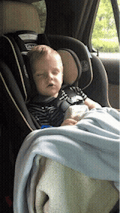 Baby Sleeping In Car Seat With Blanket GIF