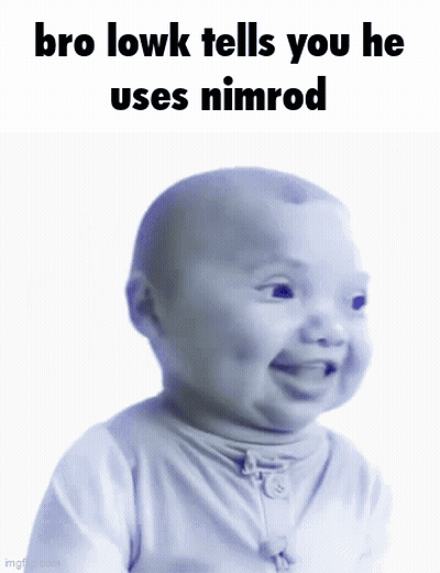 Baby Smiling Bro Lowk Tells You He Uses Nimrod GIF