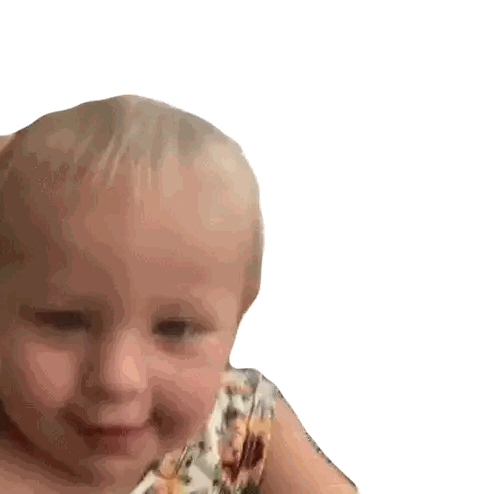 Baby Smiling In Leopard Print Dress Sticker