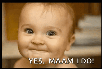 Baby Smiling With Yes Maam I Do GIF