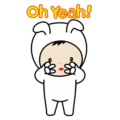 Baby Teddy Bear Saying Oh Yeah Sticker