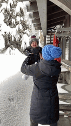 Baby Thrown Into Snow On Snow Day GIF