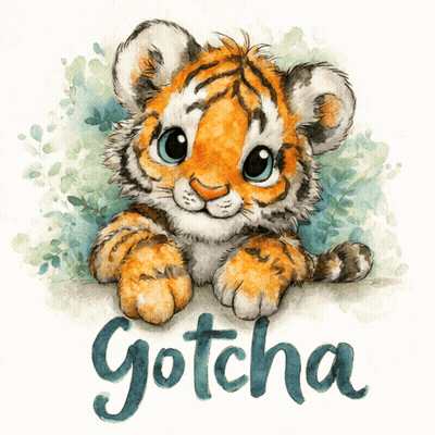 Baby Tiger Saying Gotcha GIF
