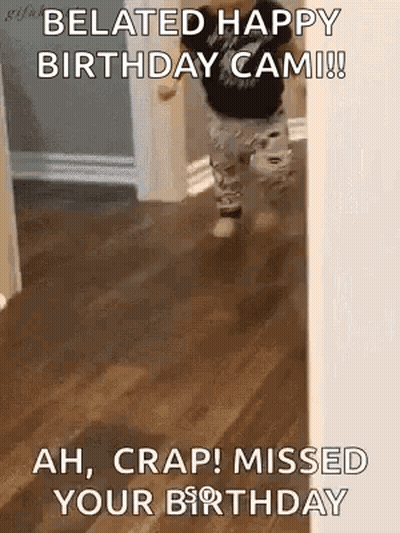 Baby Walking Hallway Belated Happy Birthday Cam GIF