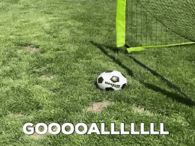 Baby Walking Past Goal Sign GIF