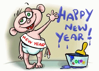 Baby Waving Happy New Year Animated GIF