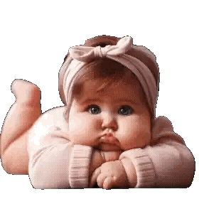 Baby Wearing Headband And Pink Sweater Sticker