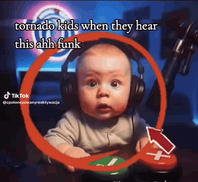 Baby Wearing Headphones Tornado Kids GIF