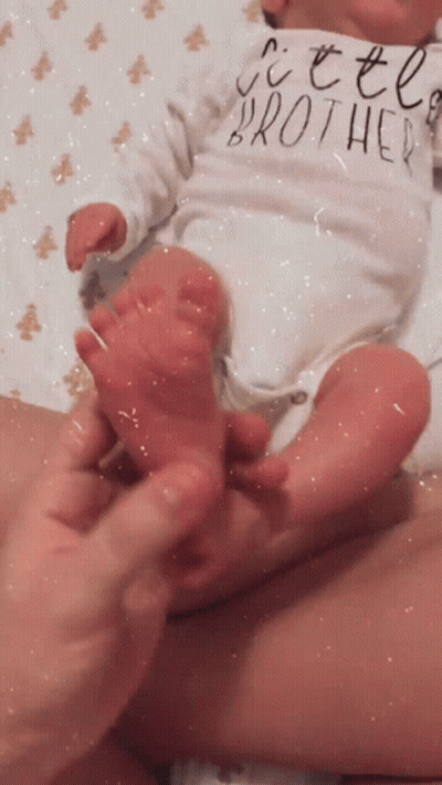 Baby Wearing Little Brother Shirt GIF