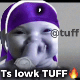Baby Wearing Purple Headband Ts Lowk Tuff GIF
