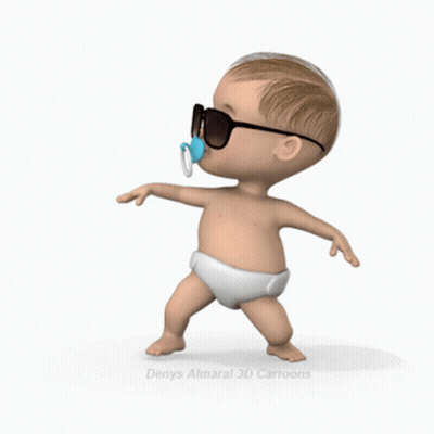 Baby Wearing Sunglasses And Pacifier Dancing GIF