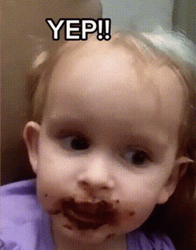 Baby With Chocolate Face Saying Yep GIF