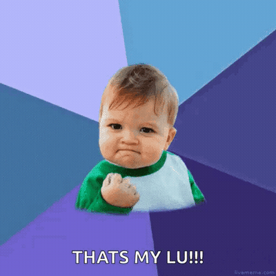 Baby With Fist In Air Saying That's My Lu GIF