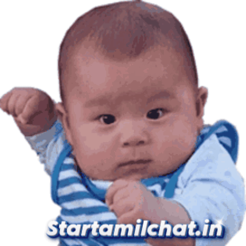 Baby With Fist In Air Starttamilchat.in GIF